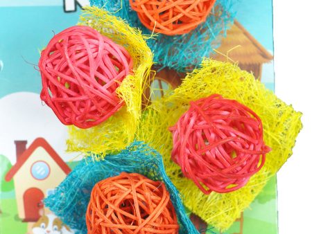 A &E Cages Nibbles Small Animal Loofah Chew Toy Bon Bons; 1ea Supply