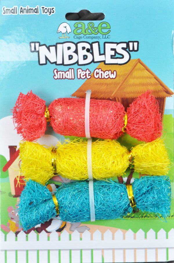 A &E Cages Nibbles Small Animal Loofah Chew Toy Candies; 1ea For Sale