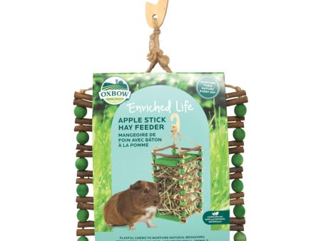 Oxbow Animal Health Enriched Life Apple Stick Hay Feeder Small Animal Toy Brown Green 1ea One Size Hot on Sale