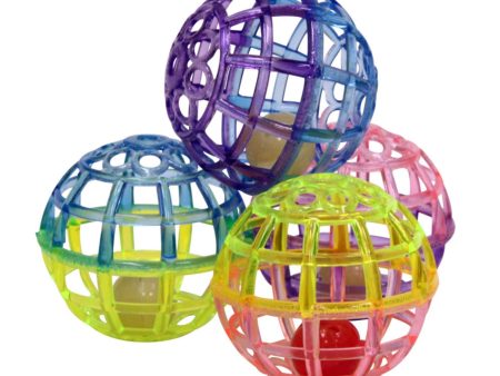 Spot Lattice Ball with Bell Cat Toy Multi-Color 4 Pack Online Hot Sale